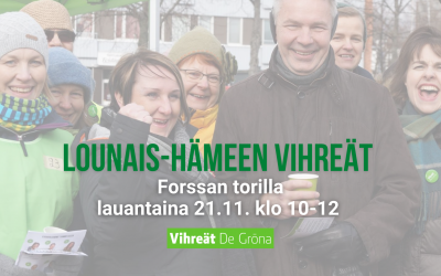 Vihreät Forssan torilla lauantaina 21.11.